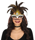 Voodoo Maskenball Maske mit Federn - 1