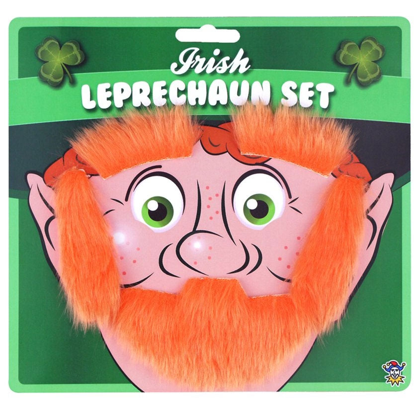 Leprechaun Bart und Augenbrauen Set - 1