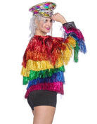 Festival Lamettajacke Regenbogen für Damen - 2