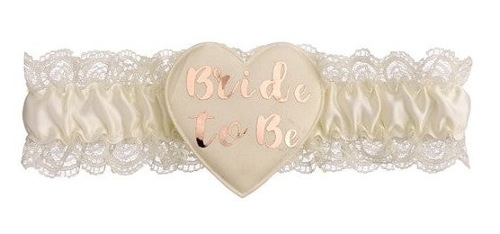 Bride to Be Strumpfband creme 1