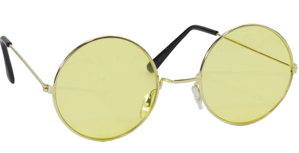 Gelbe Retro Hippie Brille - 2