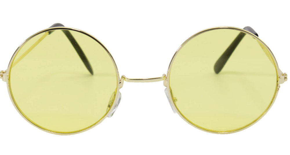 Gelbe Retro Hippie Brille - 1