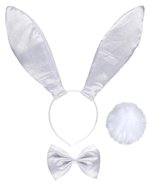 Bunny Set glitzer weiß 3-teilig - 1