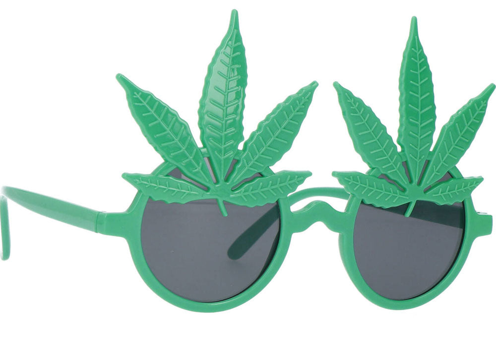 Witzige Glitzer Cannabis Brille - 1