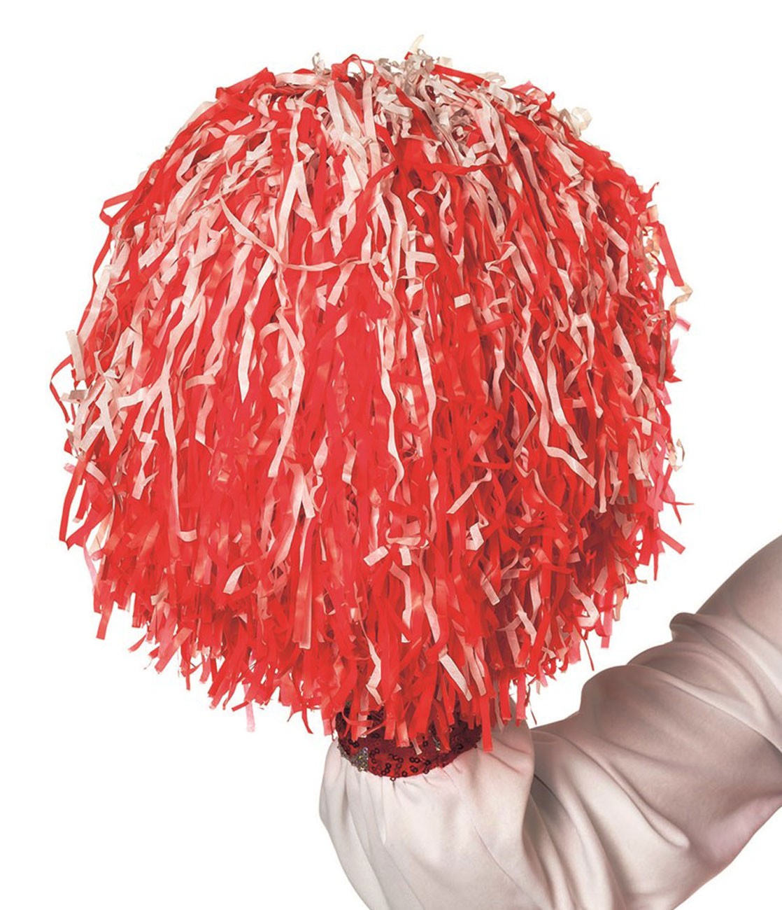 Cheerleader Pompom in Rot-Weiß 1