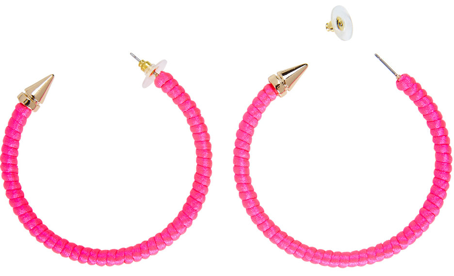 Creolen Ohrringe neon-pink - 1