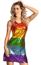 Glitzer Rainbow Paillettenkleid für Damen - 1