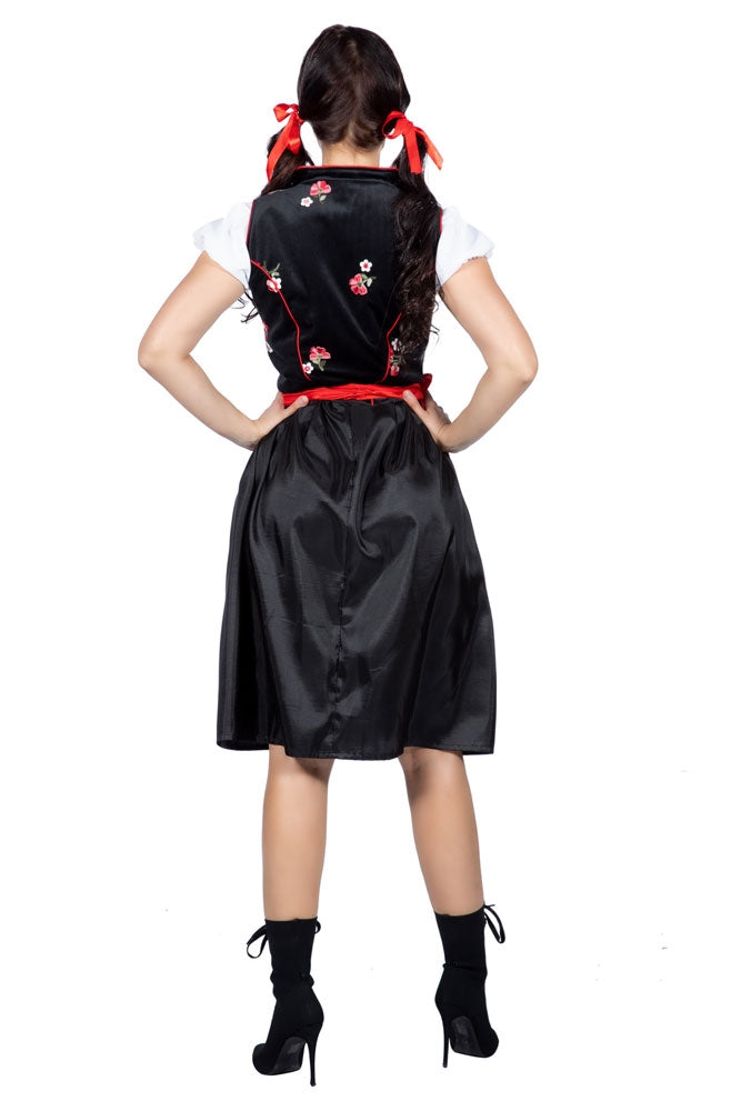 Dirndl Magdalena schwarz-rot für Damen - 3