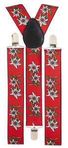 Edelweiss Hosenträger rot - 1