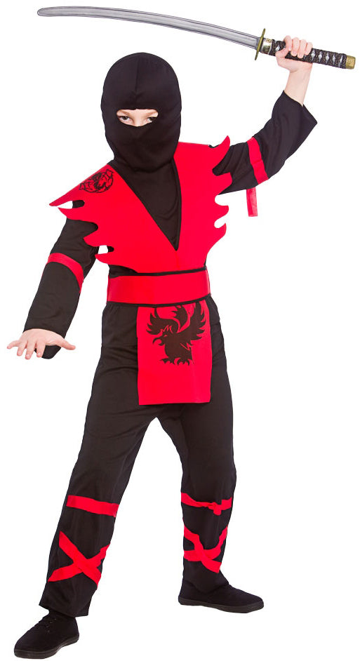 Elite Ninja Krieger Kinderkostüm rot - 1