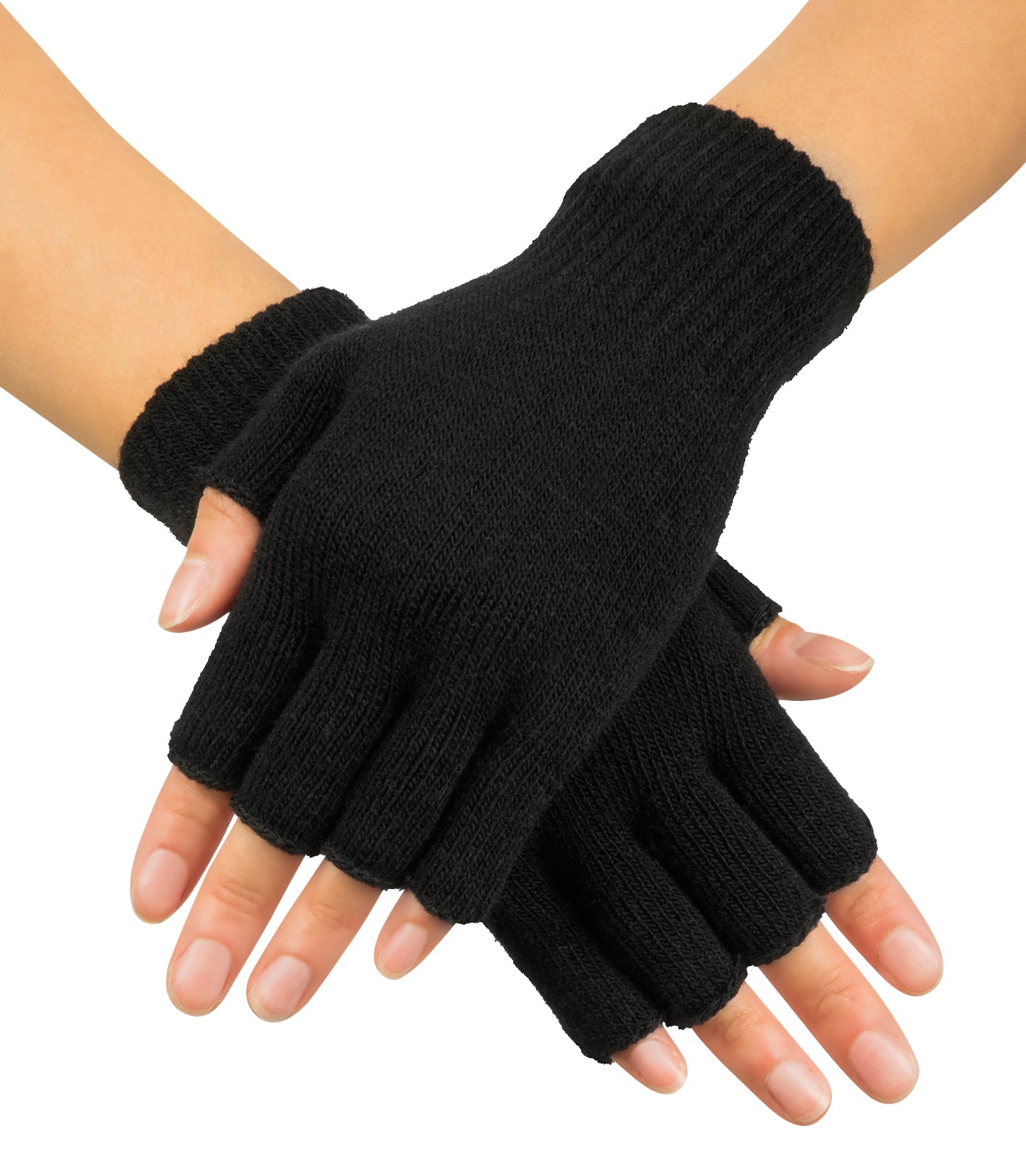 Fingerlose Handschuhe schwarz - 1