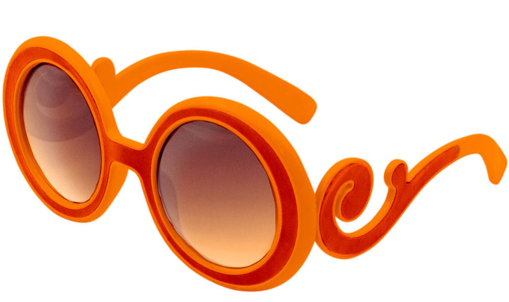 Vintage Brille mit Schnörkeln in Orange - 1