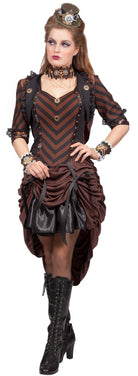 Gestreifte Steampunk Lady Damenkostüm - 1