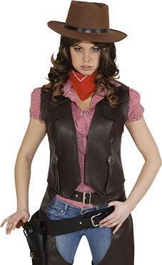 Texas Cowgirl Weste für Damen braun - 1