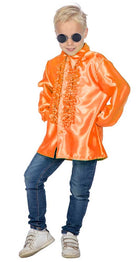 Rüschenhemd Deluxe für Kinder neon-orange - 1