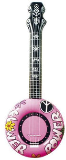 Aufblasbare Flower-Power Gitarre pink - 1