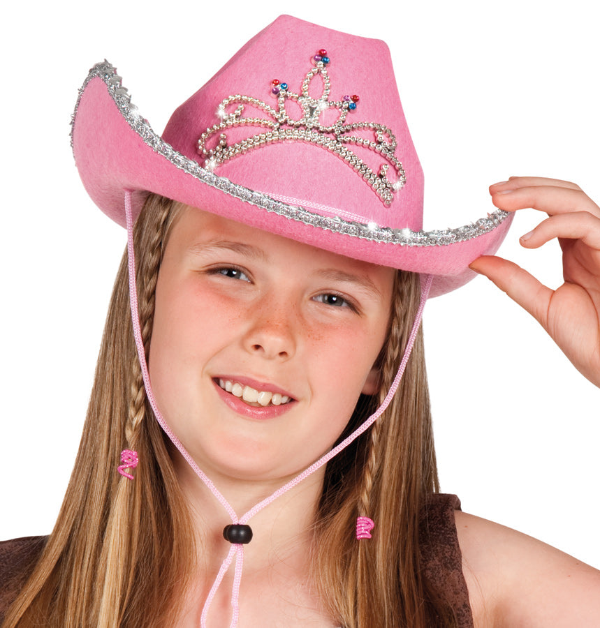 Glitter Cowboy Hut mit Diadem für Kinder - 1