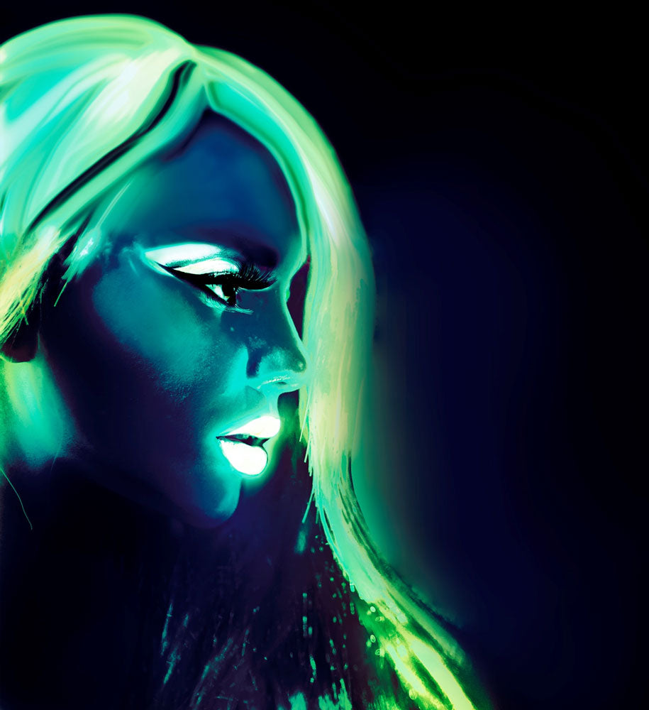 Glow in the Dark Aqua Make Up - 3