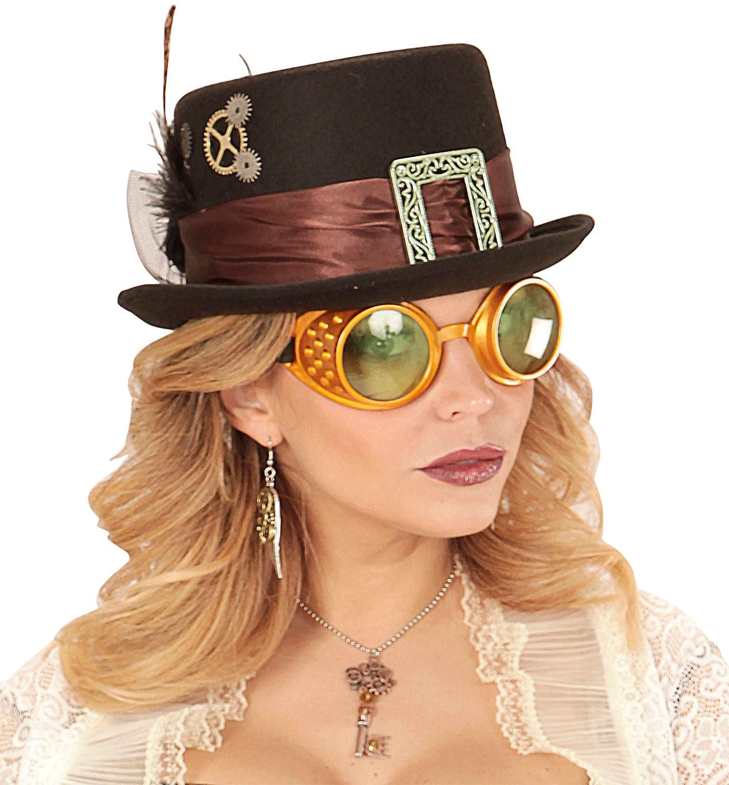 Goldene Steampunk Fliegerbrille - 1