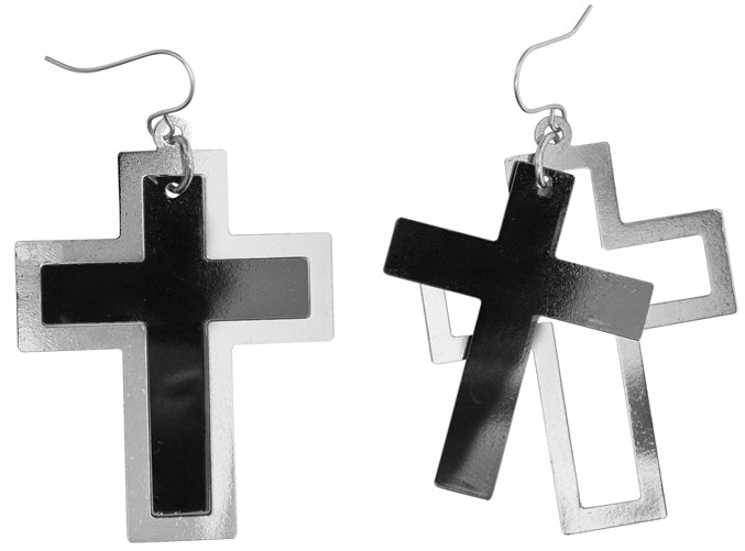 Gothic Nonne Kreuz-Ohrringe - 1