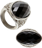 Gotischer Ring mit schwarzem Stein - 1