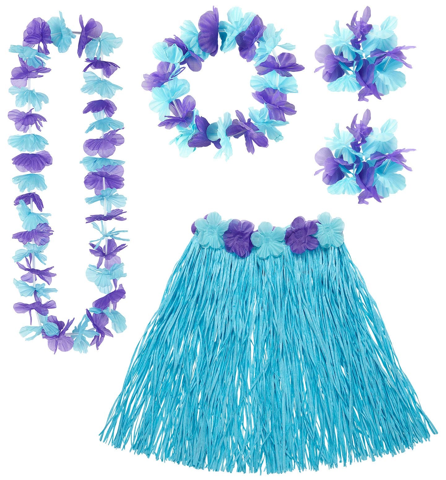 Hawaii Girl Kostüm-Set blau - 4