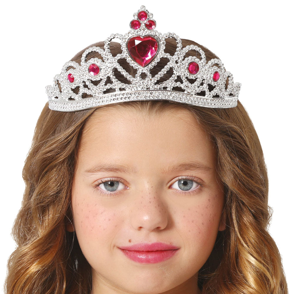 Herz Prinzessin Tiara silber-rot 1