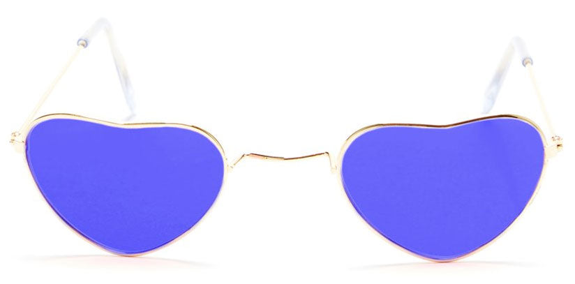 Hippie Herz Brille in Blau - 3