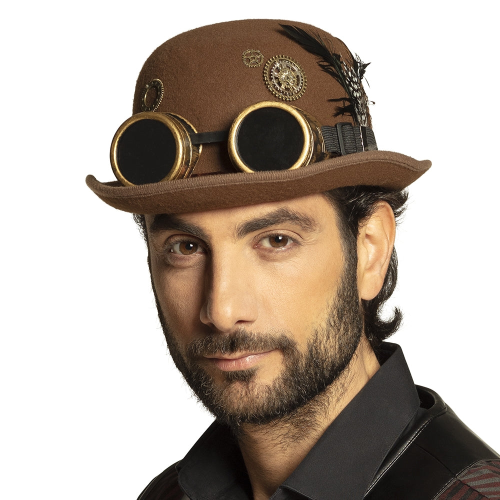 Steampunk Melone mit Schweißerbrille - 1