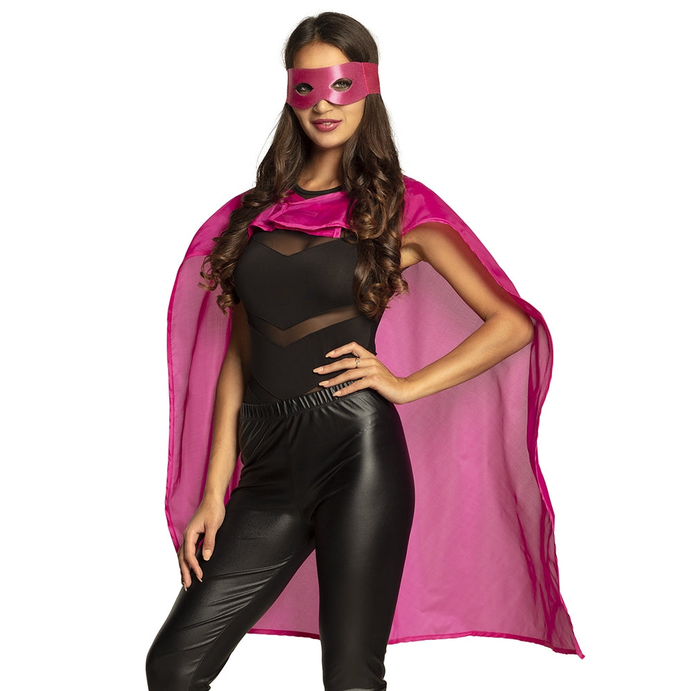 Superhero Set Cape und Maske Pink - 1