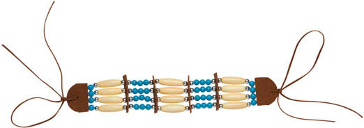 Indianer Armband blau-beige-braun - 1