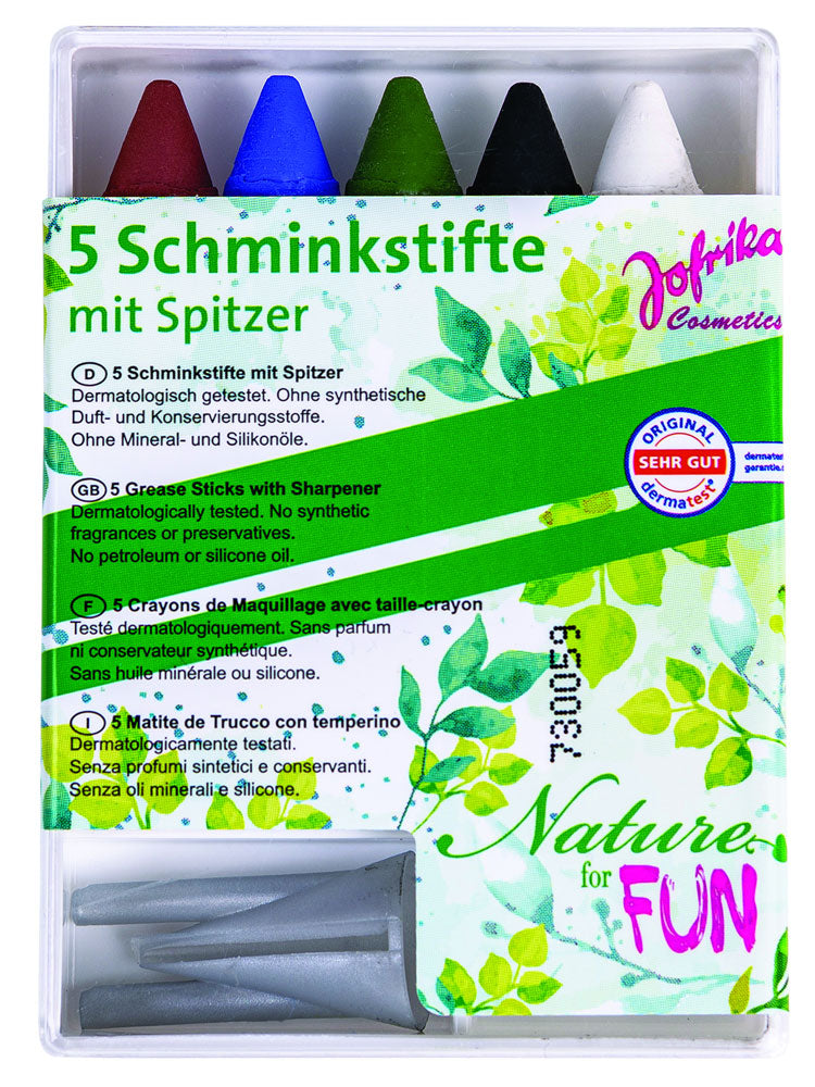 5 Natur Schminkstifte mit Spitzer - 1