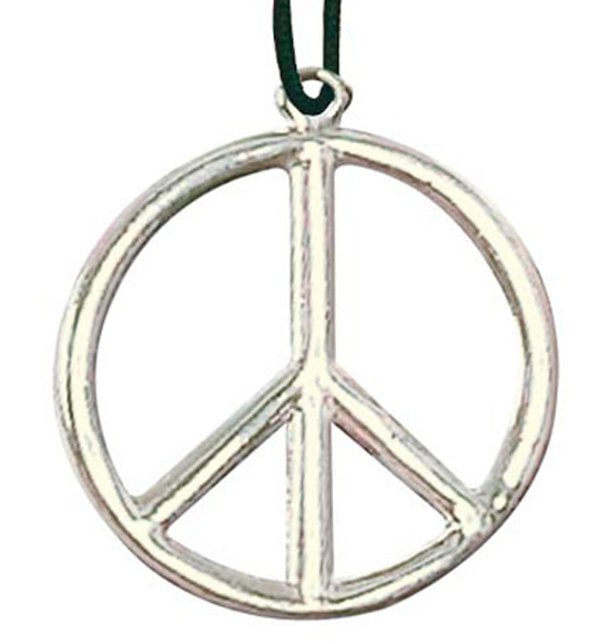 Klassische Hippie Peace Halskette aus Metall - 2