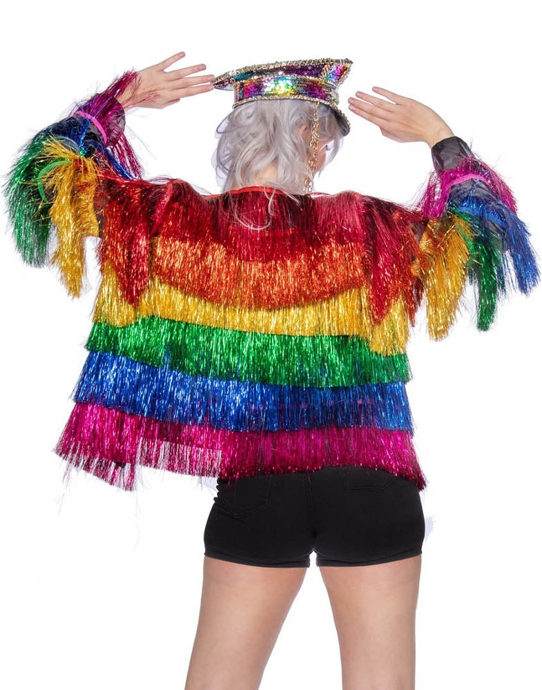 Lamettajacke Regenbogen für Damen 3