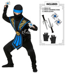 Kombat Ninja Kostüm für Kinder blau - 1