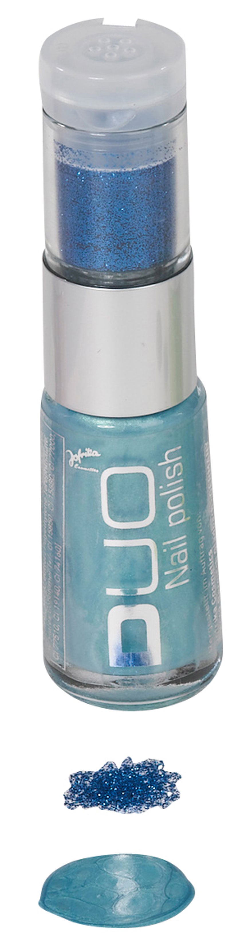 Nagellack mit Glitterpuder blau - 1