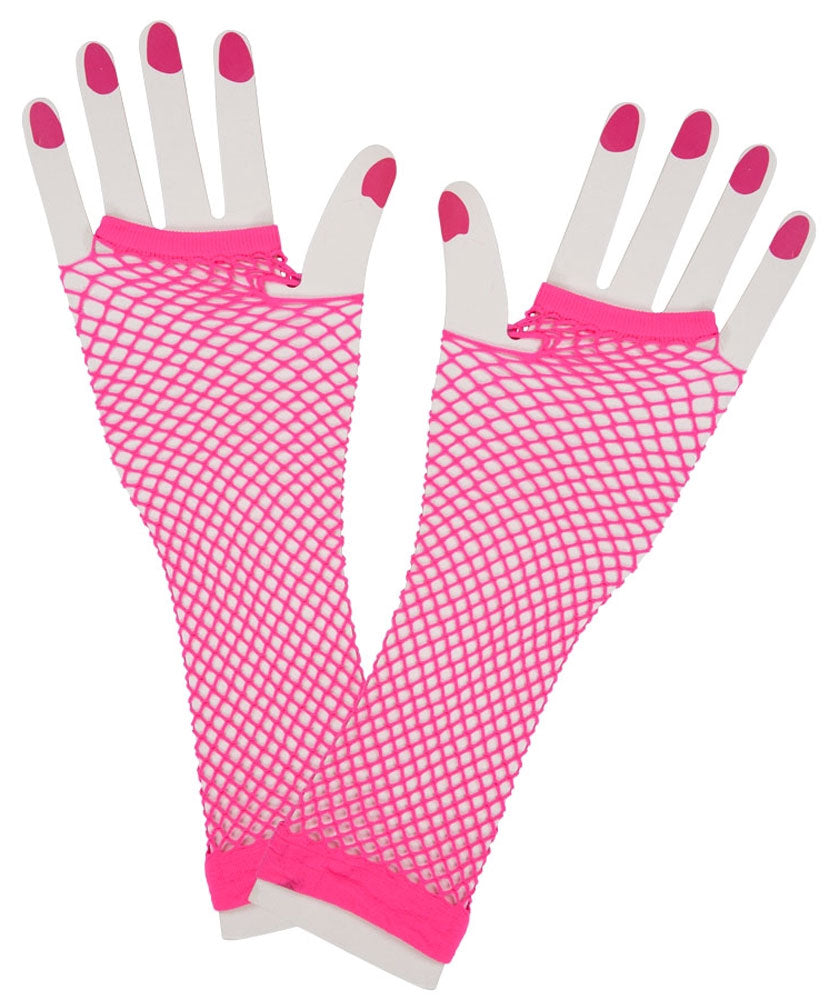 Neon Mesh Netzhandschuhe pink - 1