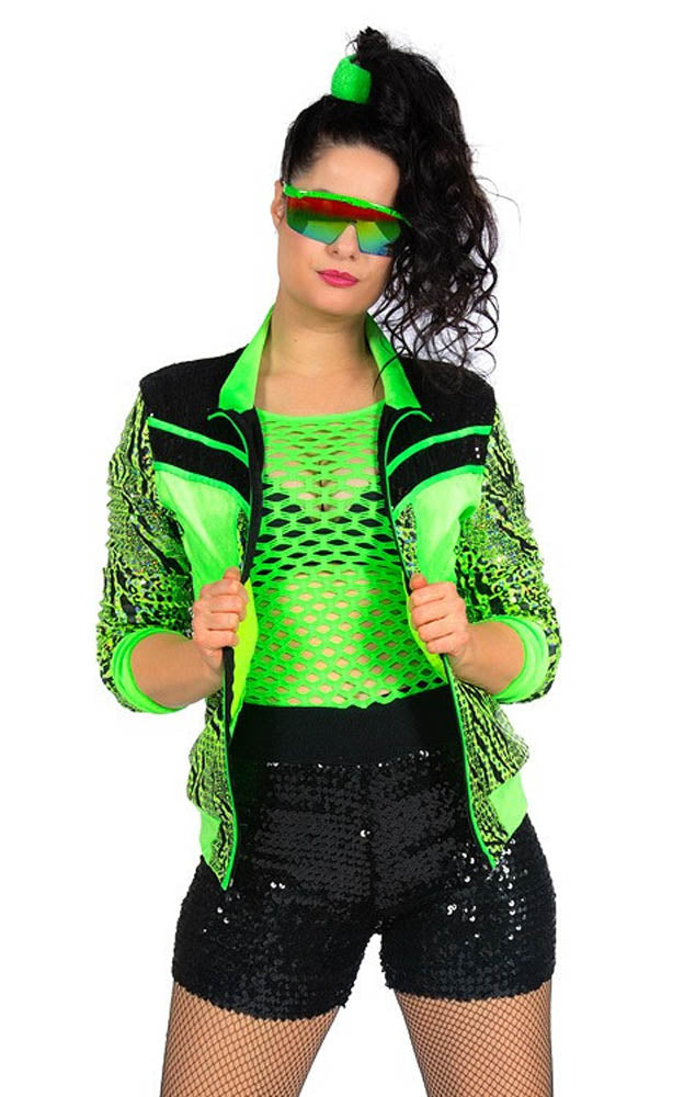 Trainingsjacke neon grün Damen - 1