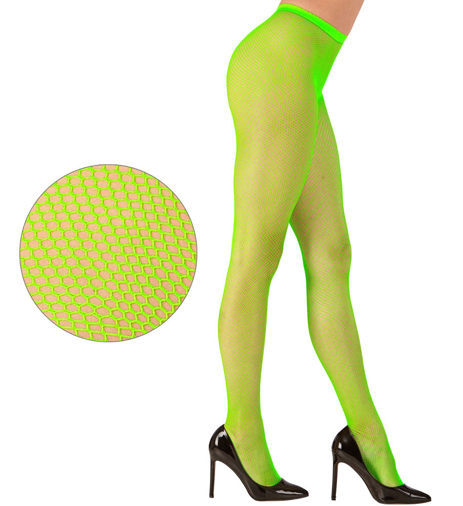 Netzstrumpfhose neon-grün für Damen - 1