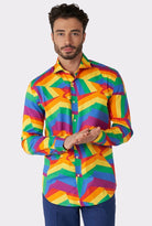 OppoSuits Shirt LS Zig Zag Rainbow - 1