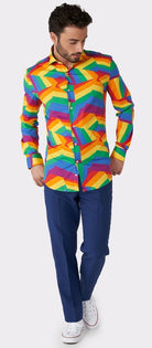 OppoSuits Shirt LS Zig Zag Rainbow - 3