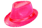 Pailletten Fedora Hut Neon-pink - 1