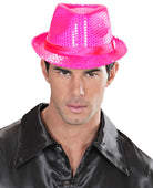 Pailletten Fedora Hut Neon-pink - 2