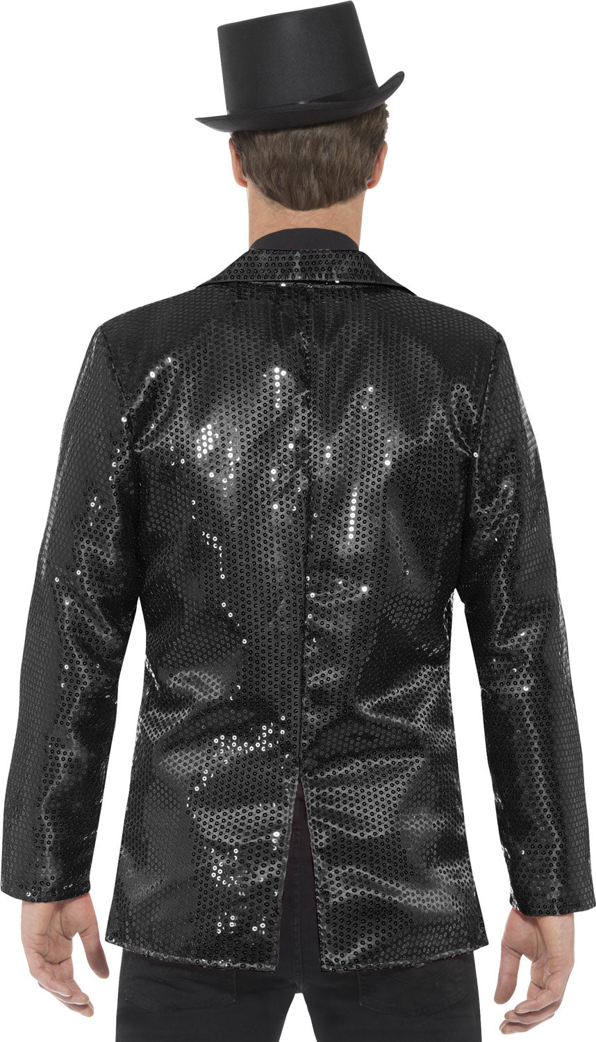 Party Pailletten Jacke schwarz für Herren - 2