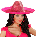 Party Sombrero Strohhut pink 48cm - 2