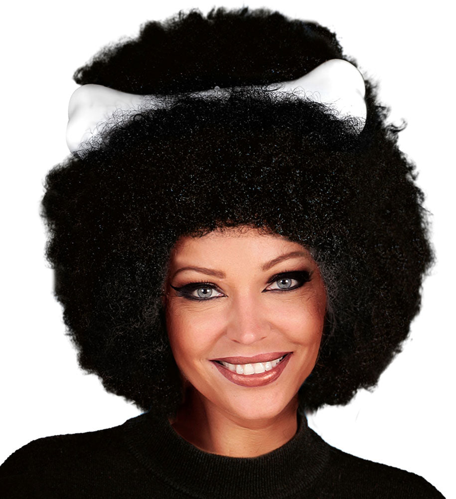 Afro Perücke mit Knochen - 1