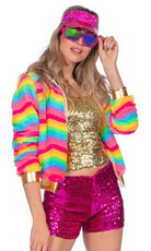 Plüsch Rainbow Jacke für Damen 1