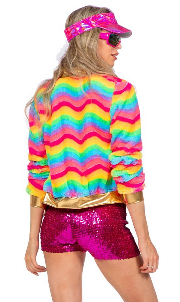 Plüsch Rainbow Jacke für Damen 3