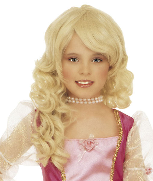 Glamour Prinzessin Perücke blond für Kinder - 1