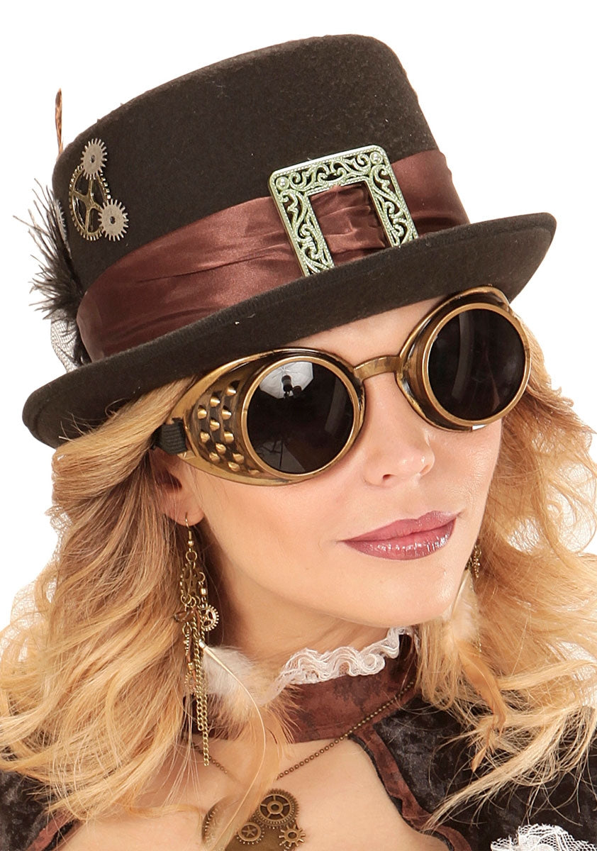 Retro Steampunk Brille bronze - 2